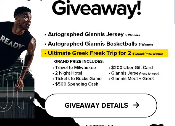 Ready Clean Freak Out Sweepstakes – Win A Trip For 2 To Milwaukee Or Autographed Giannis Jersey & More (11 Winners)