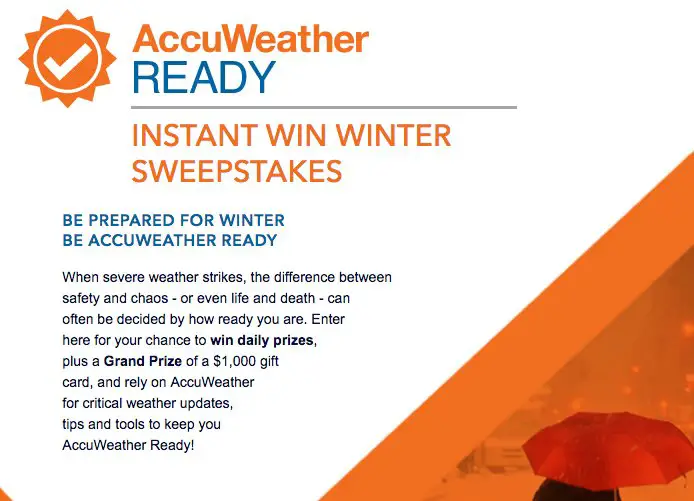 Ready Winter Sweepstakes, Instant Win Fun!