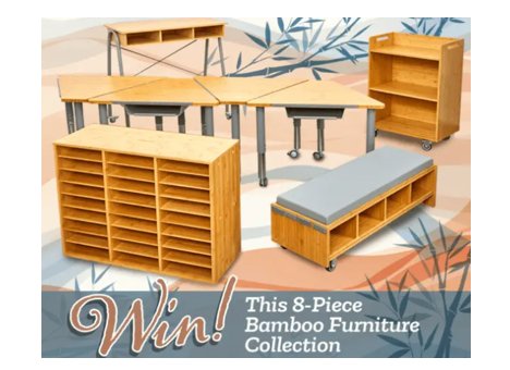 Really Good Stuff Teacher Appreciation Week Classroom Refresh Sweepstakes - Win An 8-Piece Bamboo Furniture Set
