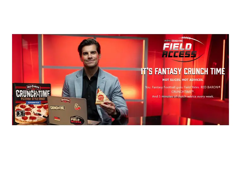 RED BARON Pizza Field Access Sweepstakes - Win A Weekly Session With Field Yates & RED BARON Pizza Coupons
