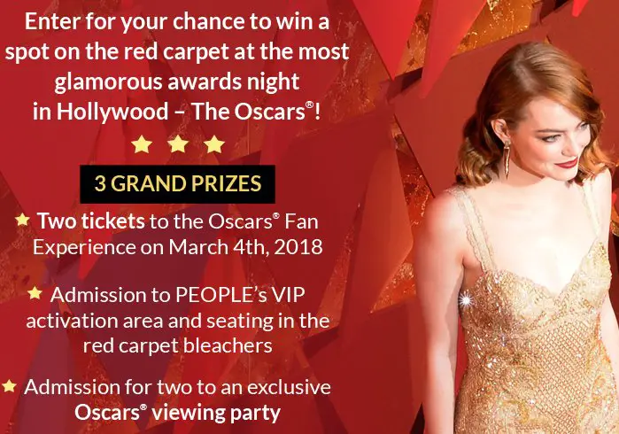 Red Carpet Oscars Fan Experience Sweepstakes