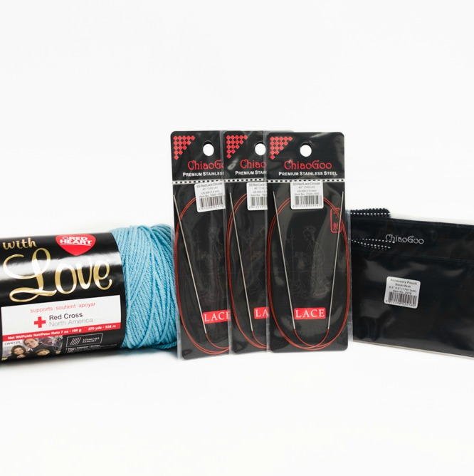 Red Lace Circular Needles and Iced Aqua With Love Yarn Giveaway