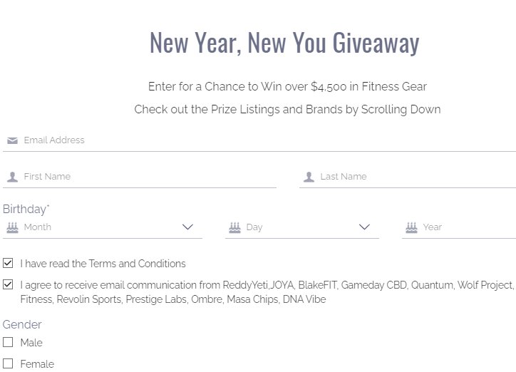 ReddyYeti.com 2023 Jan New Year, New You Fitness Giveaway – Win Over $6,000 In Prizes