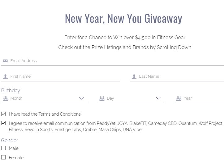 ReddyYeti.com 2023 Jan New Year, New You Fitness Giveaway – Win Over $6,000 In Prizes