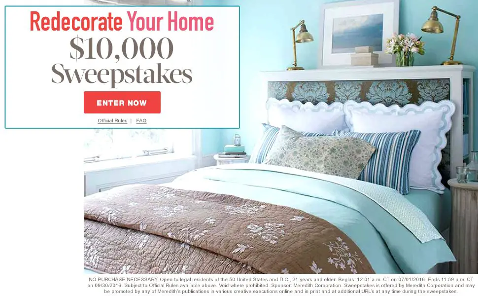 Redecorate Your House - $10,000 Sweepstakes!