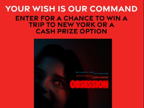 Regal Crown Club Choose Your Obsession Sweepstakes - Win a Trip for 2 to New York City or $4,500 Cash