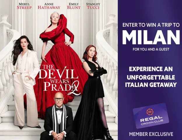 Regal Crown Club Milan Fashion Sweepstakes - Win a trip for 2 to Milan, Italy