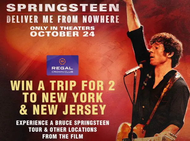 Regal Crown Club On The Road Travel Sweepstakes - Win a Bruce Springsteen-inspired trip for 2 to New York & New Jersey