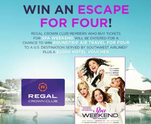 Regal Crown Club Spa Weekend Travel Sweepstakes - Win a Spa Trip for 4