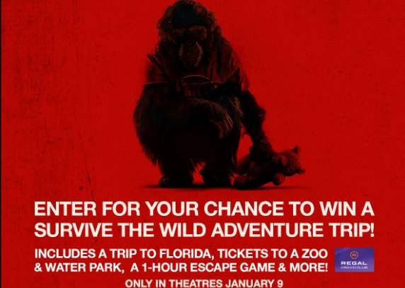 Regal Crown Club Survive the Wild Travel Sweepstakes - Win an Adventure Trip for 2 to Tampa