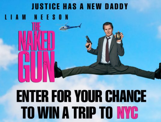 Regal Crown Club The Naked Gun Travel Sweepstakes  - Win a Trip for 2 to NYC