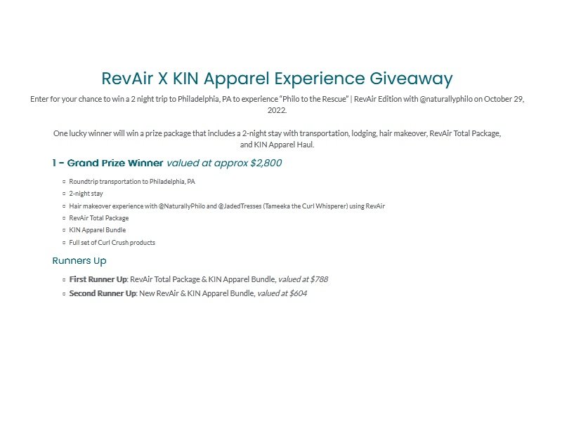 RevAir X KIN Apparel Experience Giveaway - Enter to Win a Trip to Philadelphia for Two