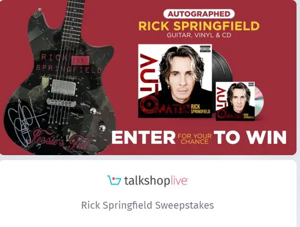 Rick Springfield Sweepstakes - Win An Autographed Rick Springfield Jessie's Girl Guitar & More