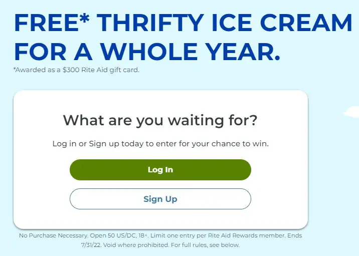 Rite Aid's Thrifty National Ice Cream Month Sweepstakes - Win Free Ice Cream For A Year (10 Winners)