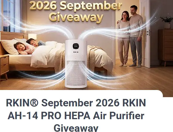 RKIN September 2026 RKIN AH-14 PRO HEPA Air Purifier Giveaway