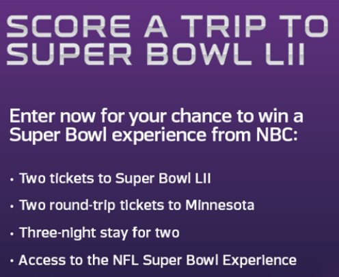 Road to the Super Bowl Sweepstakes
