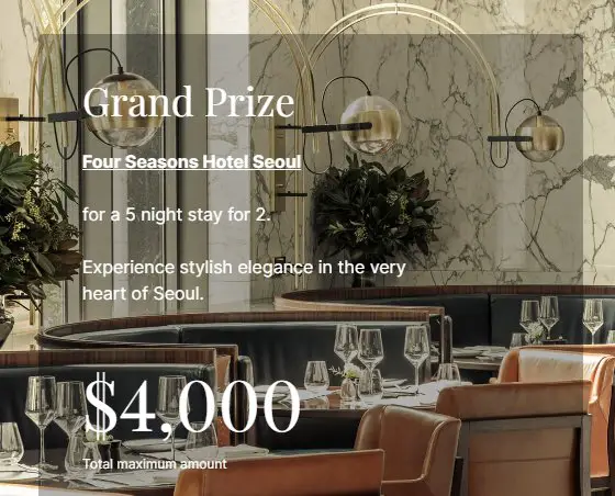 Roame Travel Four Seasons South Korea Giveaway - Win a 5-night Stay for 2 at The Four Seasons Hotel in Seoul