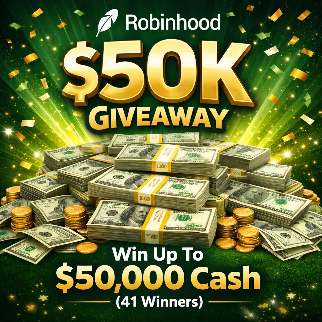 Robinhood $50K Giveaway – Win Up To $50,000 Cash (41 Winners)
