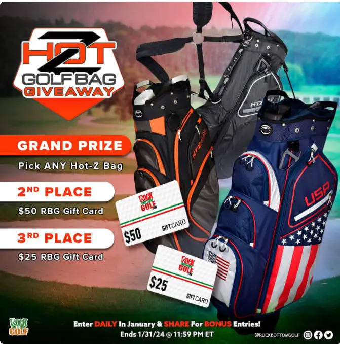 Rock Bottom Golf Hot Z Golfbag Sweepstakes - Win 1 Of 3 Golf Prizes (3 Winners)