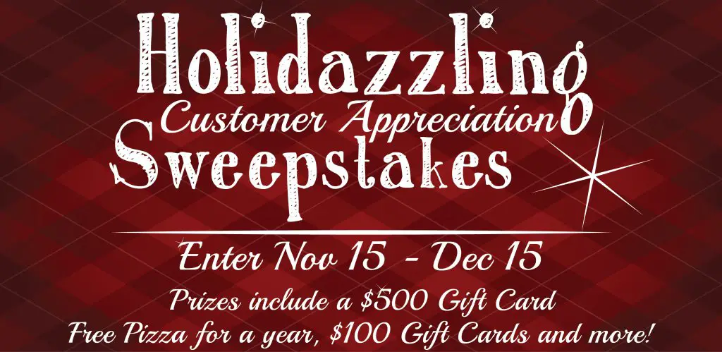 Rocky Rococo Holidazzling Customer Appreciation Sweepstakes - $500 Gift Card, Free Pizza For A Year & More