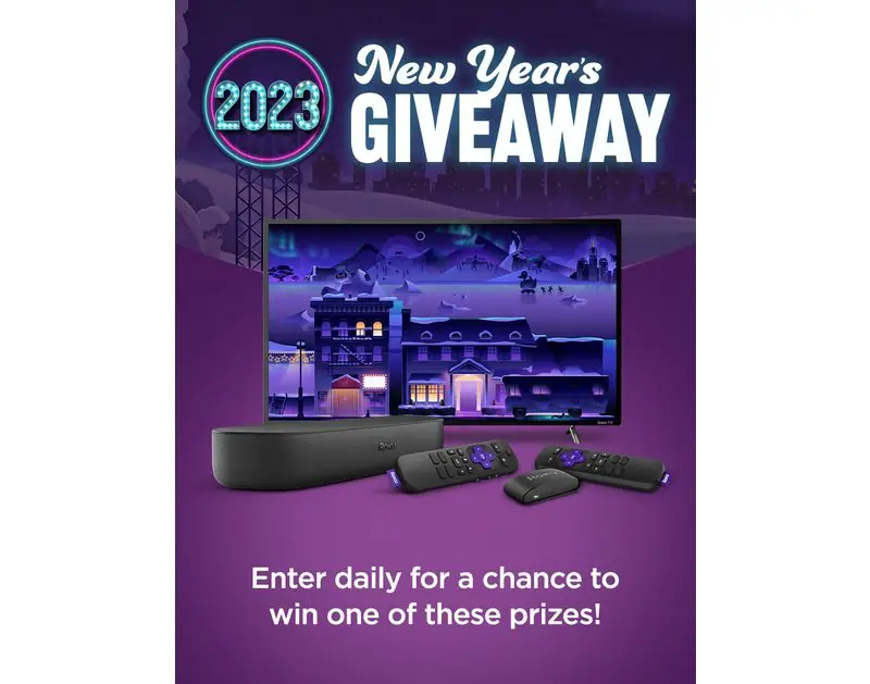 Roku NYE Sweepstakes - Win a 55" Smart TV with Streambar and More