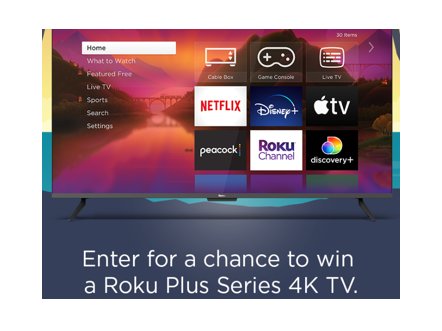 Roku Plus Series TV Sweepstakes - Win A 55″ Roku Plus Series TV