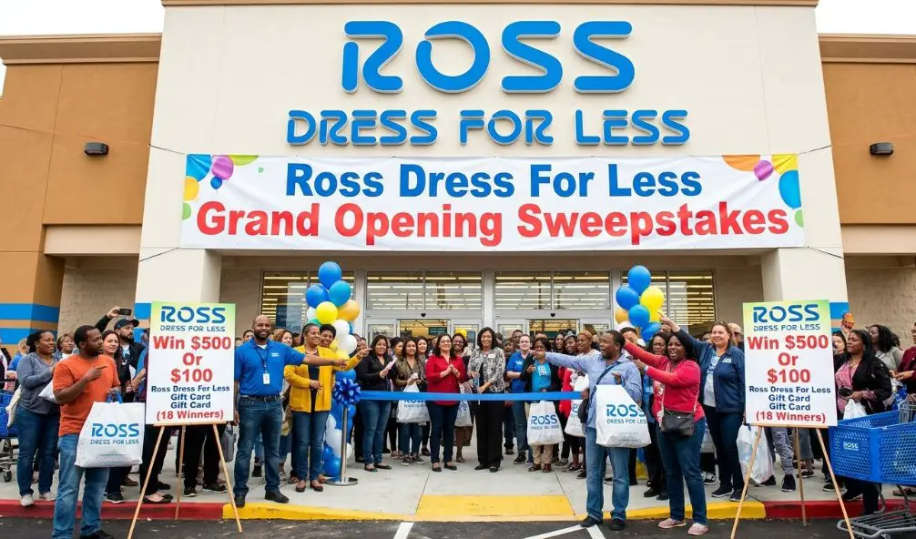 Ross Dress For Less Grand Opening Sweepstakes – Win $500 Or $100 Ross Dress For Less Gift Card (18 Winners)
