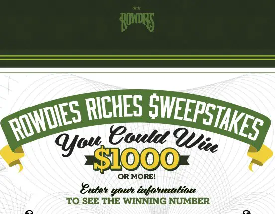 Rowdies Riches Sweepstakes – Win $1,000 Cash Prizes