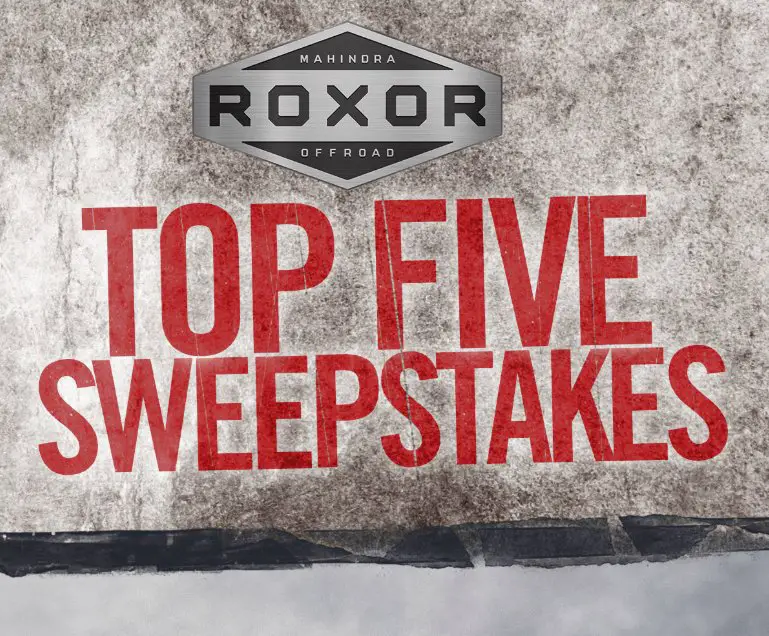 $21,750 Roxor Top Five Sweepstakes
