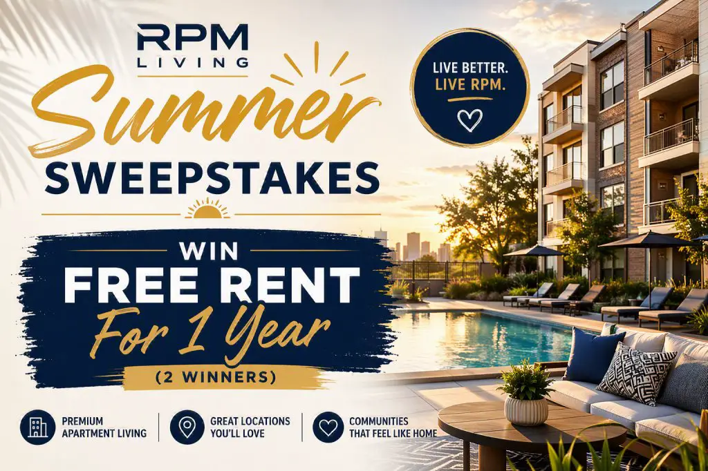 RPM Living Summer Sweepstakes – Win Free Rent For 1 Year (2 Winners)