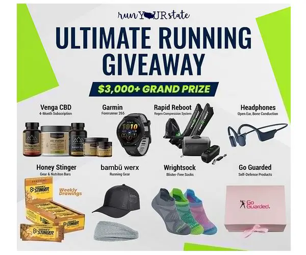 Run Your State Ultimate Running Giveaway - Win A Garmin Smartwatch, Bone Conducting Headphones And More