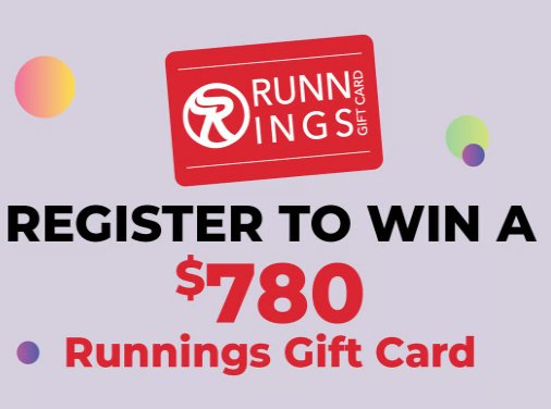 Runnings 78th Anniversary $780 Gift Card Giveaway - Win a $780 Runnings Gift Card