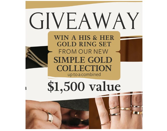 Rustic & Main Simple Gold Ring Set Giveaway - Win A $1,500 Gold Ring