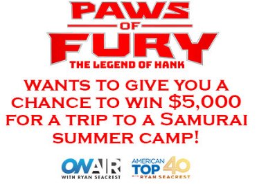 Ryan Seacrest Paws of Fury Sweepstakes - Win $5,000 Cash