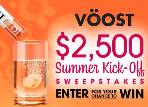 Ryan Seacrest VOOST $2,500 Summer Kick-Off Sweepstakes - Win $2,500 Cash