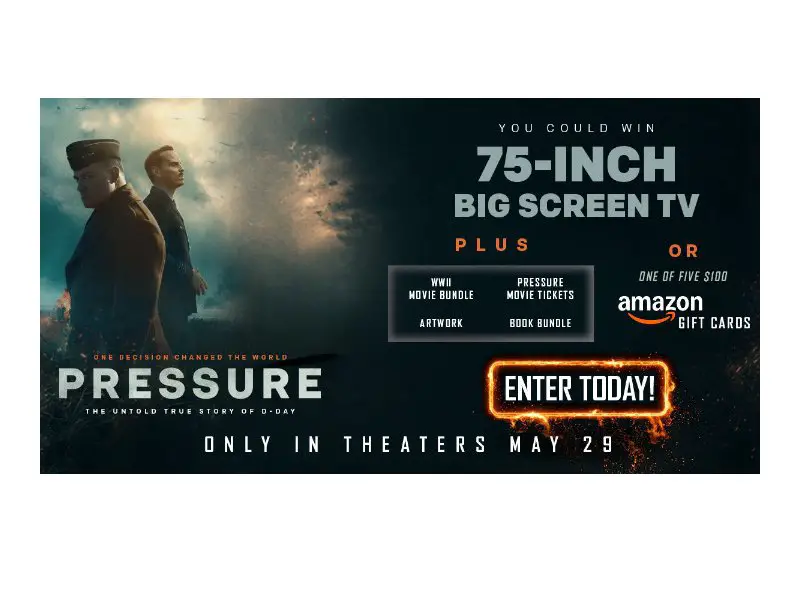 Salem Media Group The Pressure Movie Sweepstakes - Win Movie Tickets, 75" TV & More