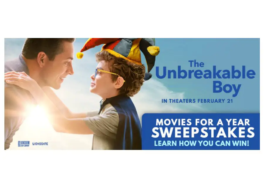 Salem Media Group The Unbreakable Boy Movies-For-A-Year Sweepstakes - Win Fandango Movie Tickets Or $1,200
