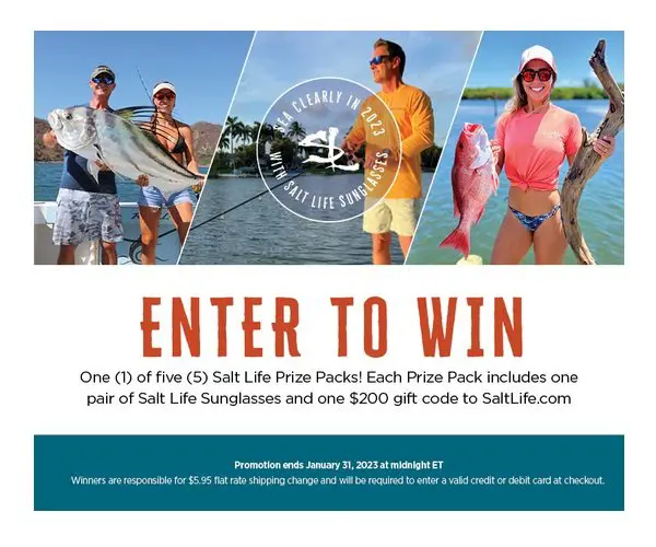 Salt Life Sea Clearly in 2023 with Salt Life Sunglasses Sweepstakes - Win Sunglasses + $200 Gift Card (5 Winners)