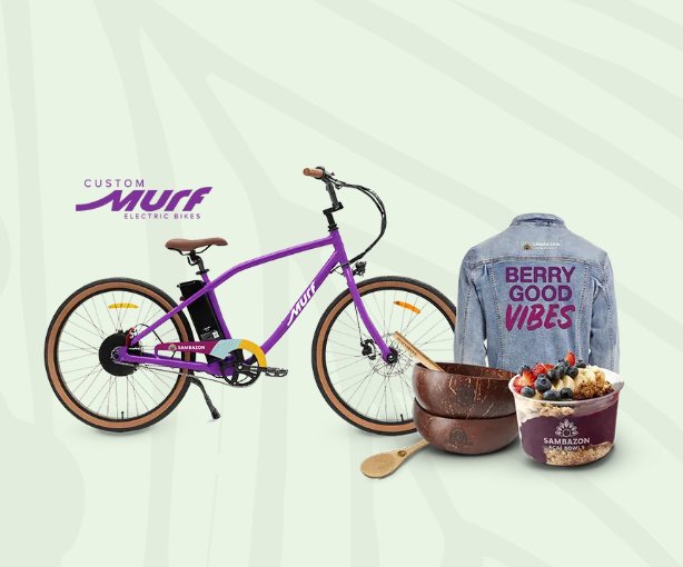 Sambazon Murf e-Bike Sweepstakes - win a custom - Win an e-bike and Sambazon Merch