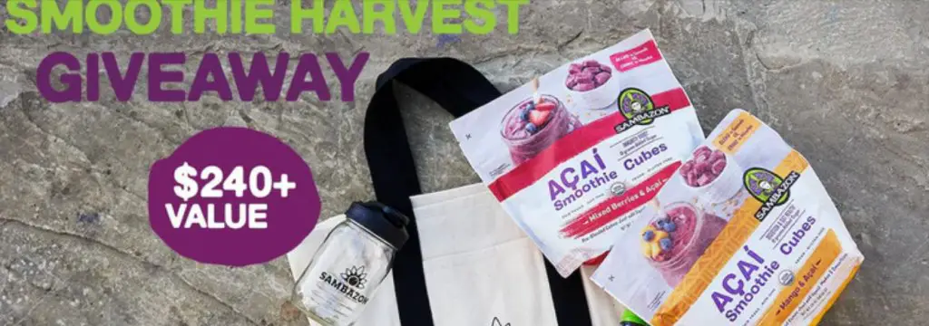 Sambazon Smoothie Harvest Giveaway – Win A Month's Supply Of Sambazon Superfruit Cubes + Shaker Cup