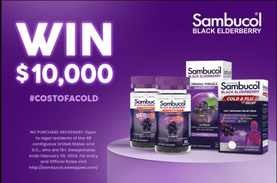 Sambucol Cost Of A Cold Sweepstakes – Win $10,000 Cash