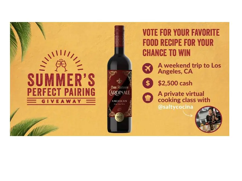 San Antonio Specialty Summer Perfect Pairing Sweepstakes - Win A Trip For 2 To Los Angeles, CA