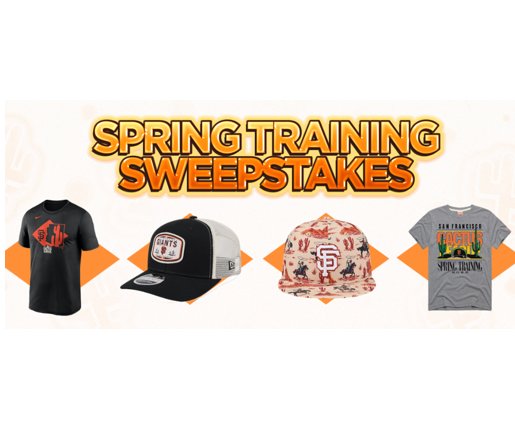 San Francisco Giants Spring Training Sweepstakes - Win 2 San Francisco Giants spring training hats and t-shirts