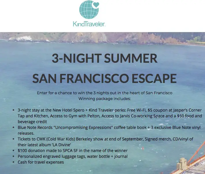 San Francisco Summer 3-Night Escape Sweepstakes