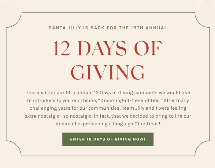 Santa Jilly’s 12 Days of Giving Sweepstakes - Win Diamond Earrings, Gift Cards, Trip to Nimmo Bay Resort & More