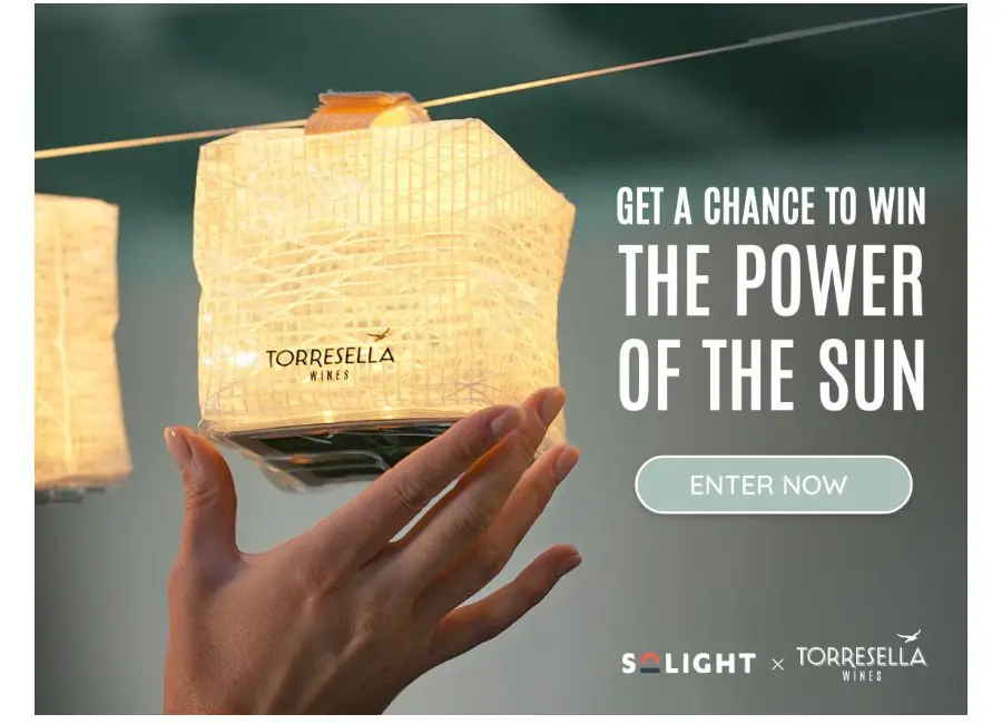 Santa Margherita Wines Torresella Carry Some Sunshine - Win A Solar Powered Lamp (500 Winners)