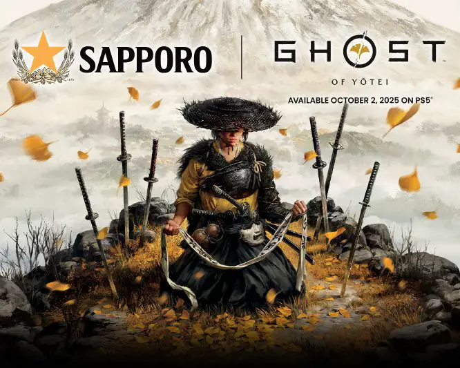Sapporo Gaming Sweepstakes - Win 1 of 5 Ghost of Yōtei Prize Packs