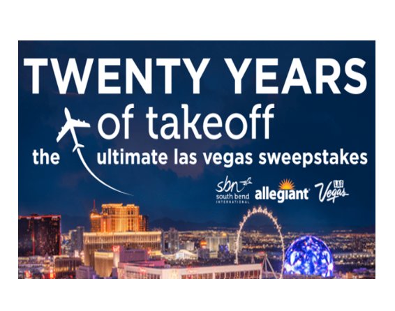 SBN Twenty Years of Takeoff “Las Vegas” Sweepstakes - Win a Vegas Getaway for 2