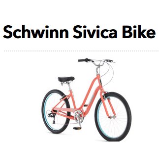 Schwinn Sivica Bike Bundle Sweepstakes