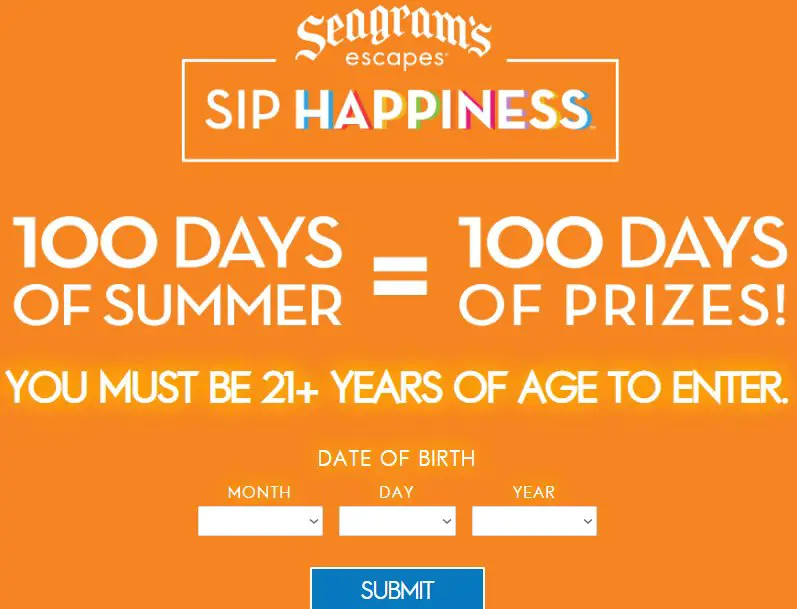 Seagram’s Escapes 100 Days Of Summer Instant Win & Sweepstakes